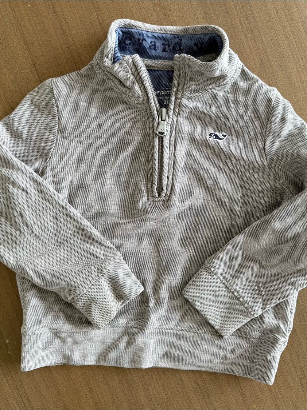 VGUC 2T Vineyard Vines gray saltwater quarter zip